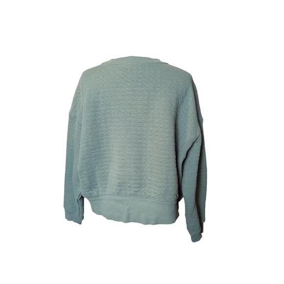 All In Motion XL Teal Textured Cropped Sweatshirt With Front Pocket - Picture 4 of 6